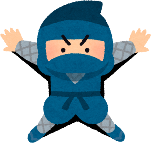 Illustration of a Ninja Character Sticking to a Wall