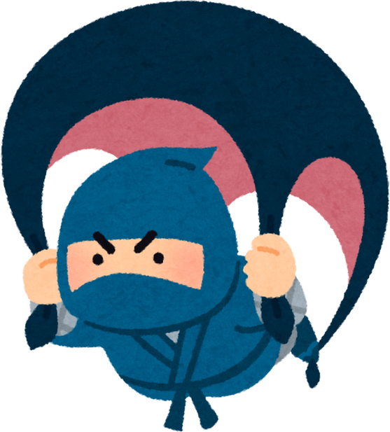 Illustration of Ninja with Flying Squirrel Technique