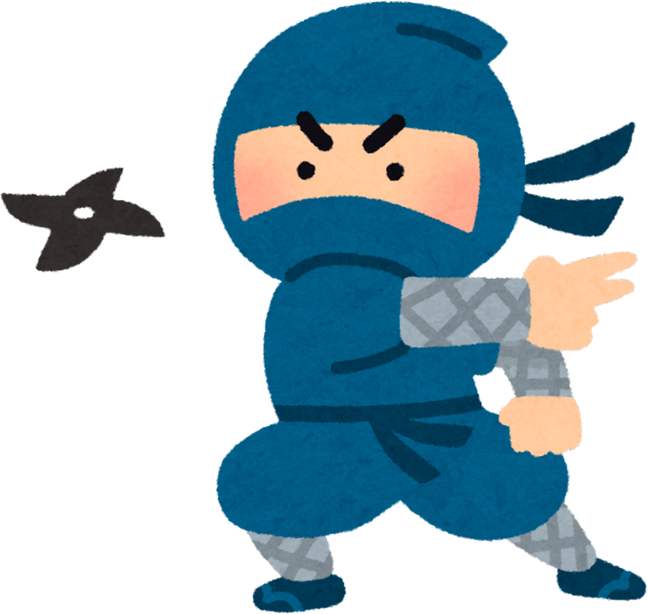 Illustration of a Ninja Throwing a Shuriken