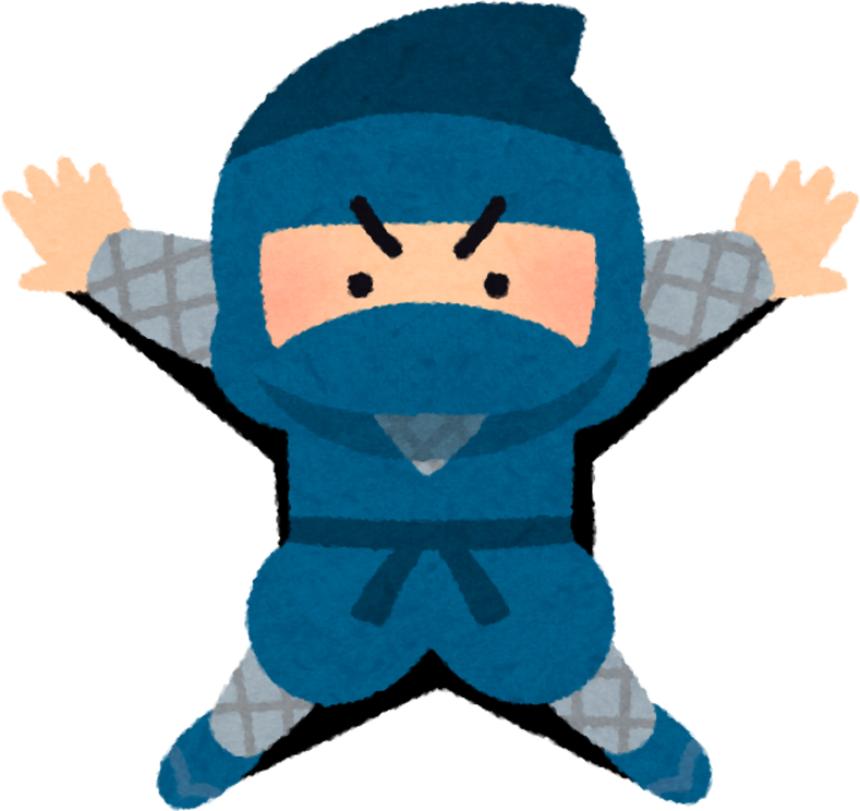 Illustration of a Ninja Character Sticking to a Wall