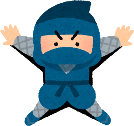 Illustration of a Ninja Character Sticking to a Wall