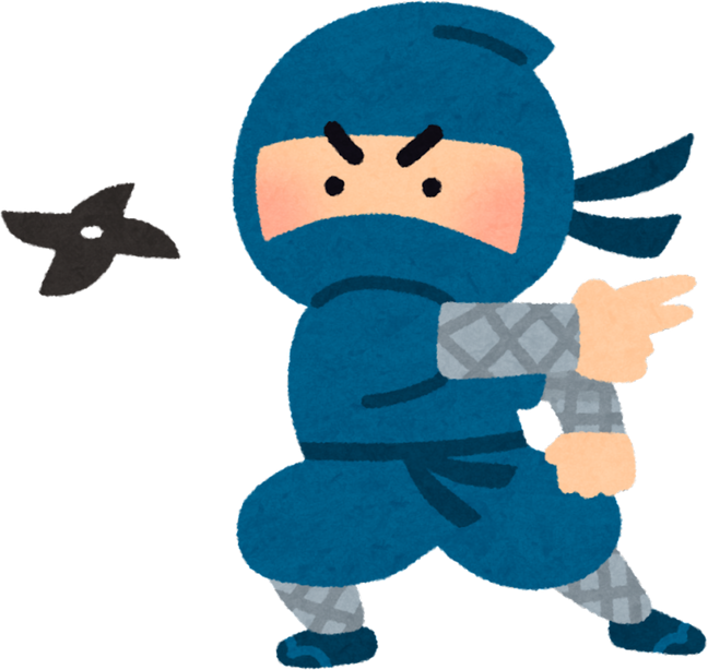 Illustration of a Ninja Throwing a Shuriken